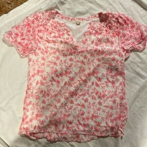 Skies are blue flutter sleeve blousr